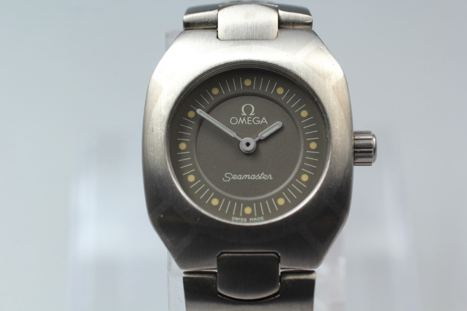 New Batt OMEGA Seamaster Polaris Titanium Cal.1450 Gray Women's Watch 22mm JAPAN