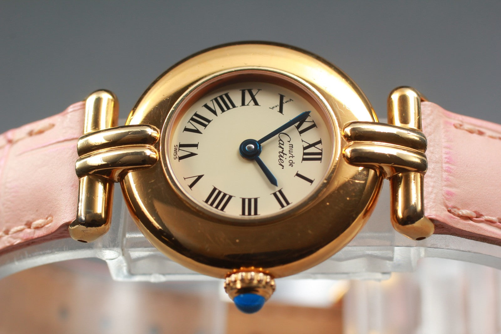 Vintage [Exc+5] Cartier Must Colisee Vermeil 590002 Gold Pink Women's Qz Watch