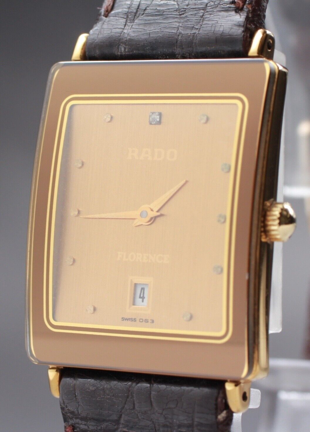 Vintage [Exc+5] RADO 160.3605.2N Florence Gold Dial Quartz Watch From JAPAN