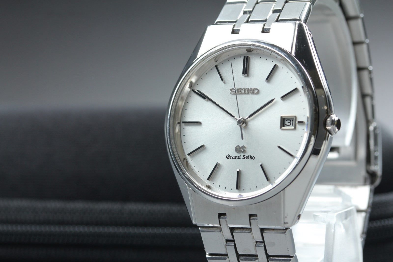 New Batt GRAND SEIKO 9587-8000 SBGS003 Silver Quartz Date Boy's Watch 36mm JAPAN