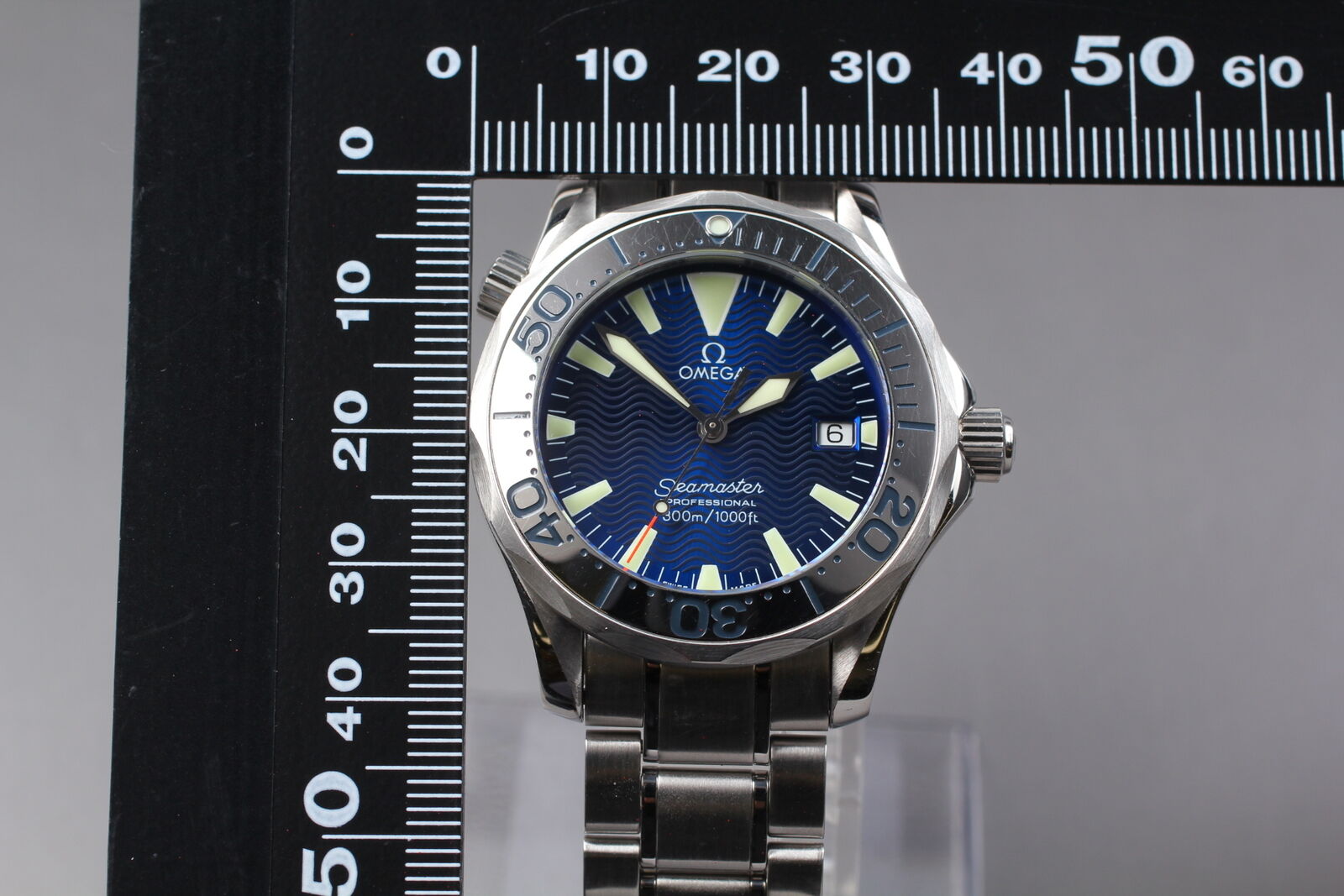 Overhauled [N MINT- Box] OMEGA Seamaster 300 2263.80 Blue Dial Qz Boy's Watch JP