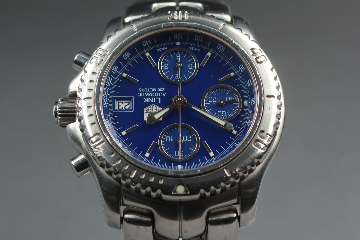 TAG Heuer Professional CT2110 Chronograph Blue Automat Men's Watch 41mm JAPAN