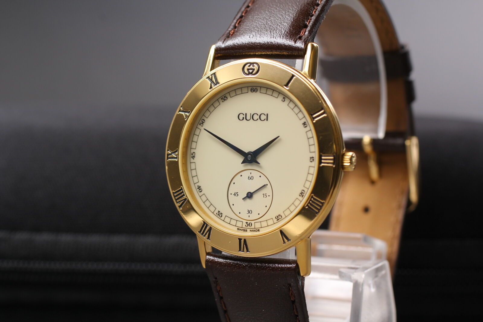 New Battery [Exc+5] Vintage Gucci 3000.2.M Small Second Men's Quartz Watch JAPAN
