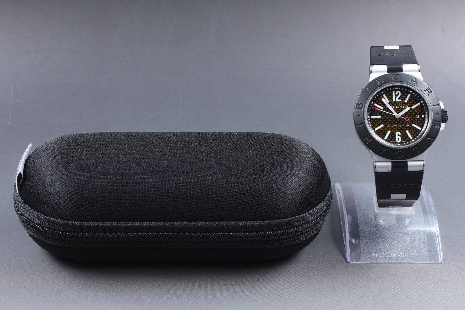 BVLGARI Diagono AL44TA Black Dial Automatic Date Men's Watch 44mm JAPAN