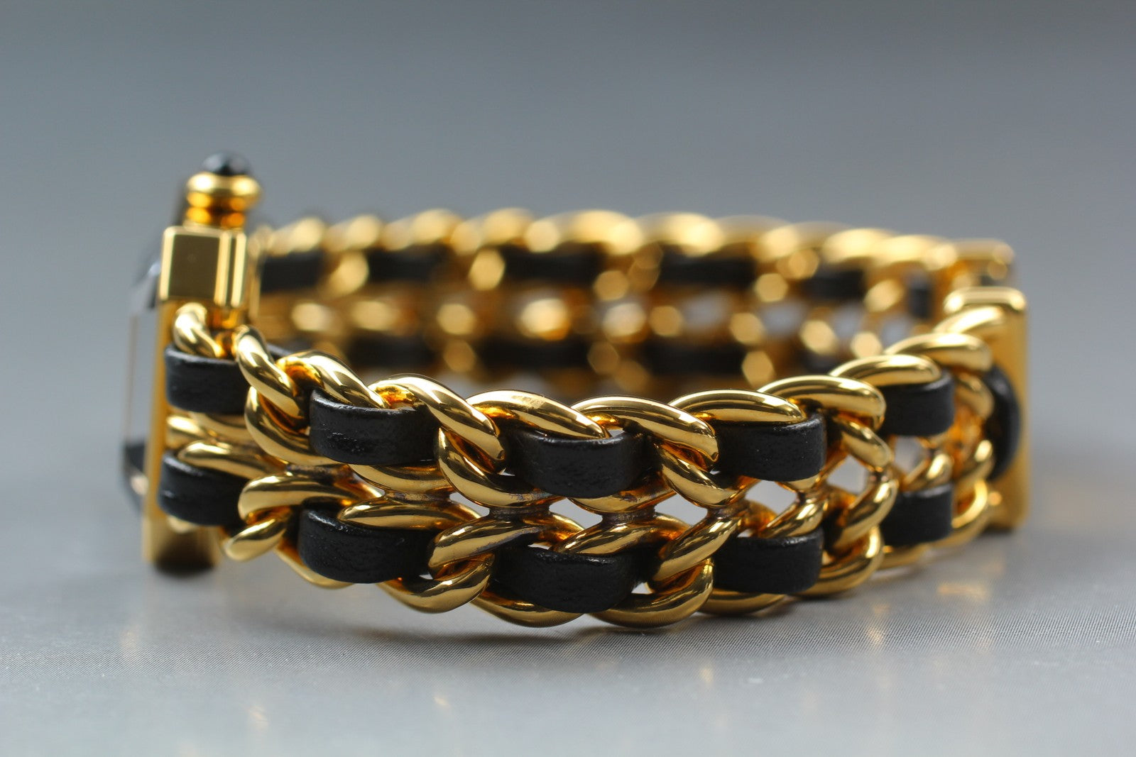 [Exc+5 Box] CHANEL Premiere L Size Black Dial 20mm Gold Quartz Women’s Watch