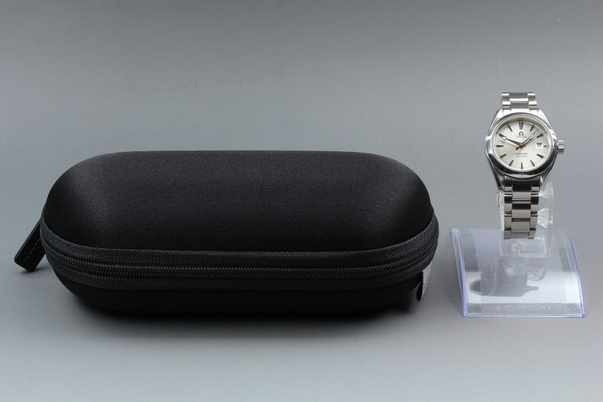 New Batt OMEGA Seamaster Aqua Terra 2577.30 Quartz Silver Women's Watch 29mm JP