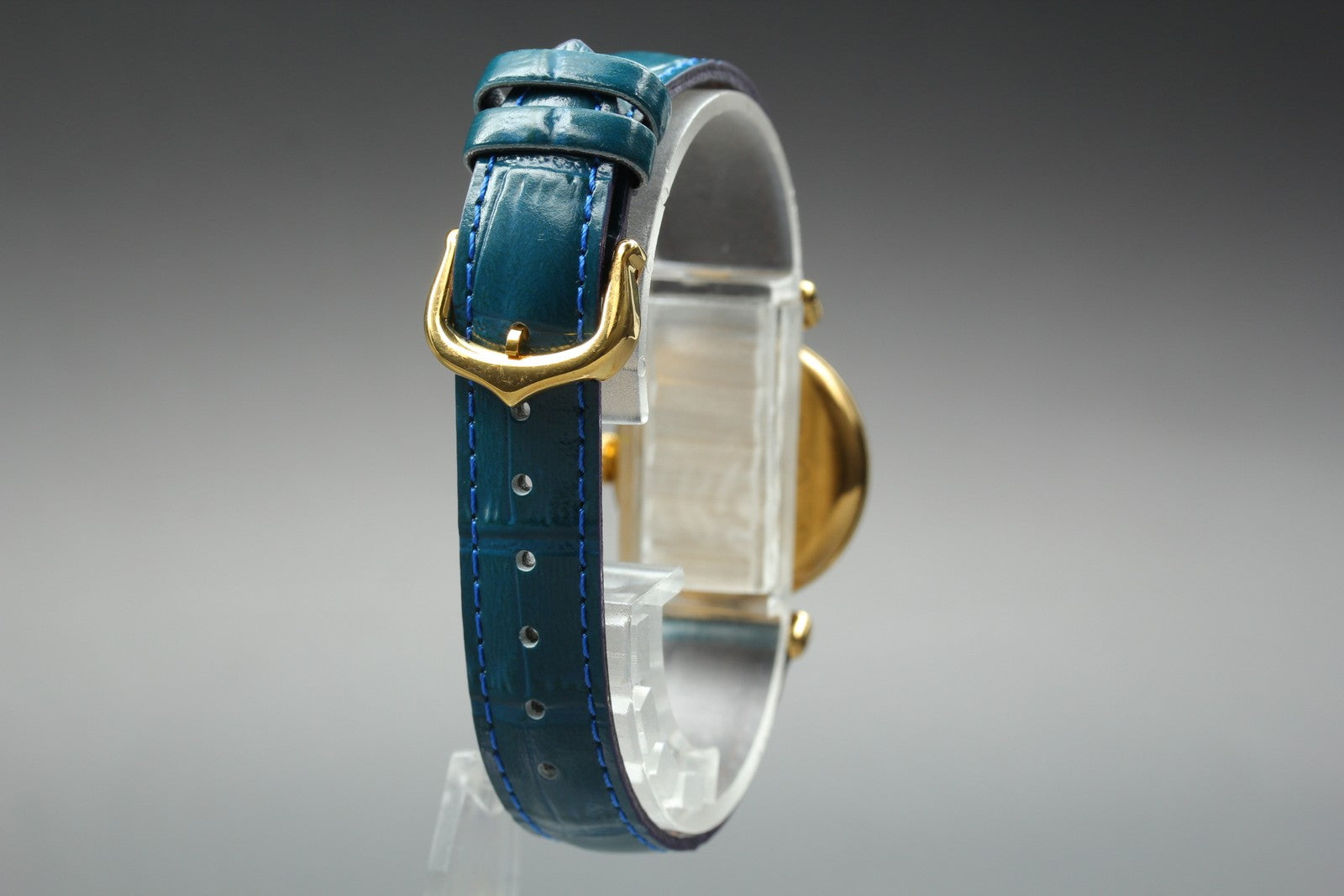 Vintage [ Near MINT- ] Cartier Must Colisee Vermeil 590002 Blue Women's Qz Watch