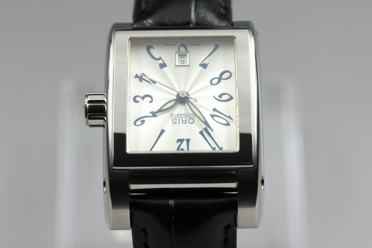 ORIS Rectangular 7526 Automatic Date Silver Dial Men's Watch 24mm From JAPAN