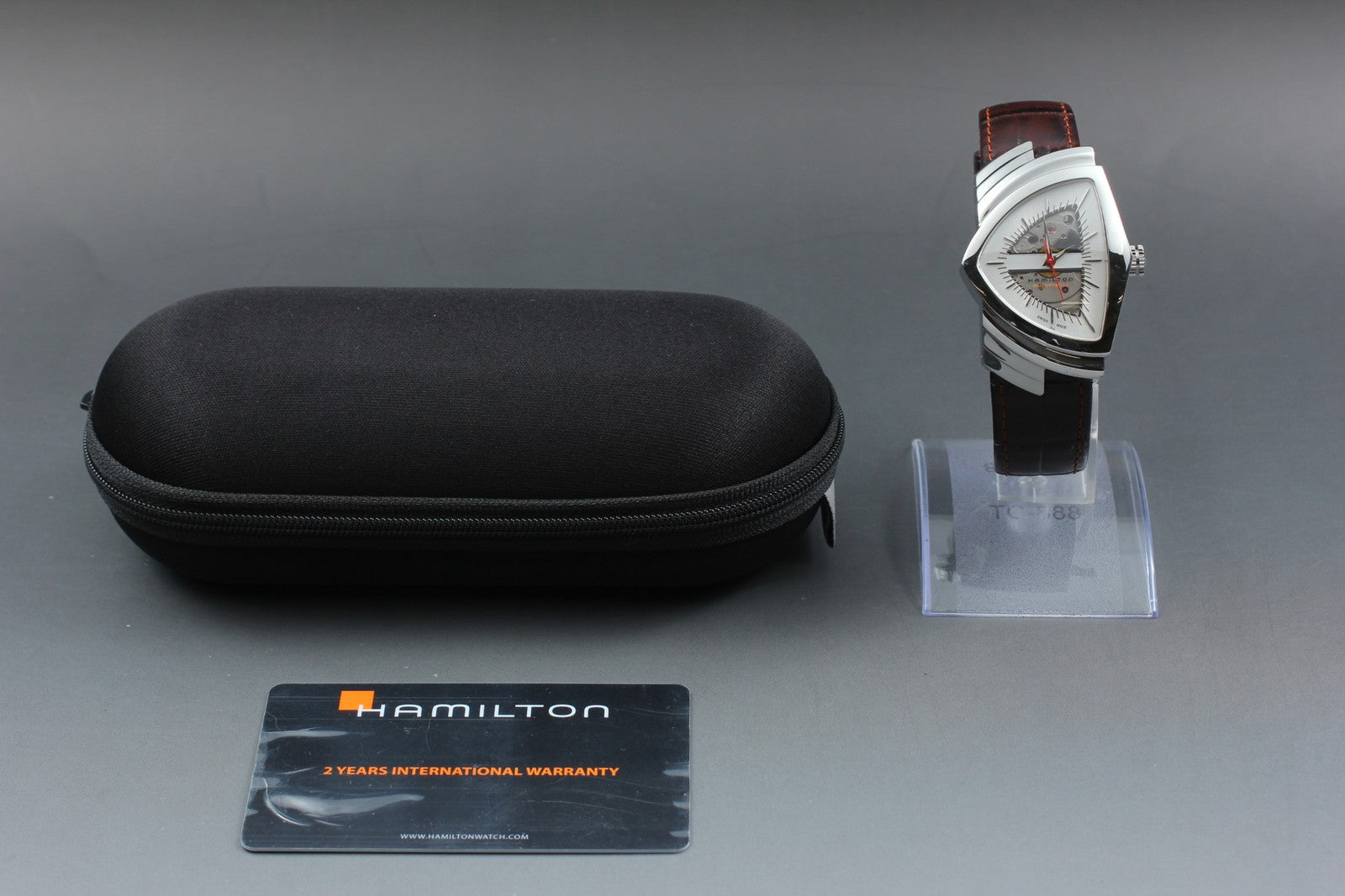 [Near MINT-] HAMILTON Ventura H245150 Automatic 34mm Brown Silver Men's Watch