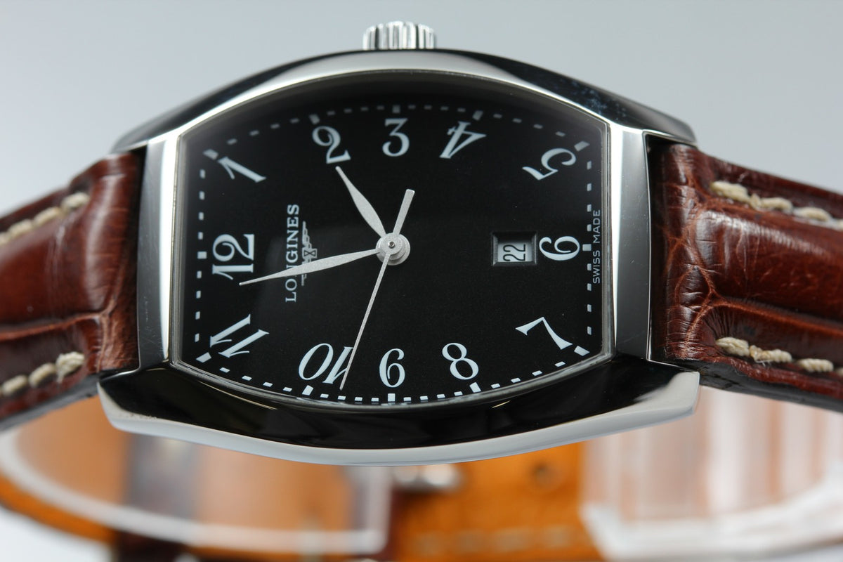 LONGINES evidenza L2.155.4 Quartz Black Dial Date Women's Watch 25mm JAPAN Box