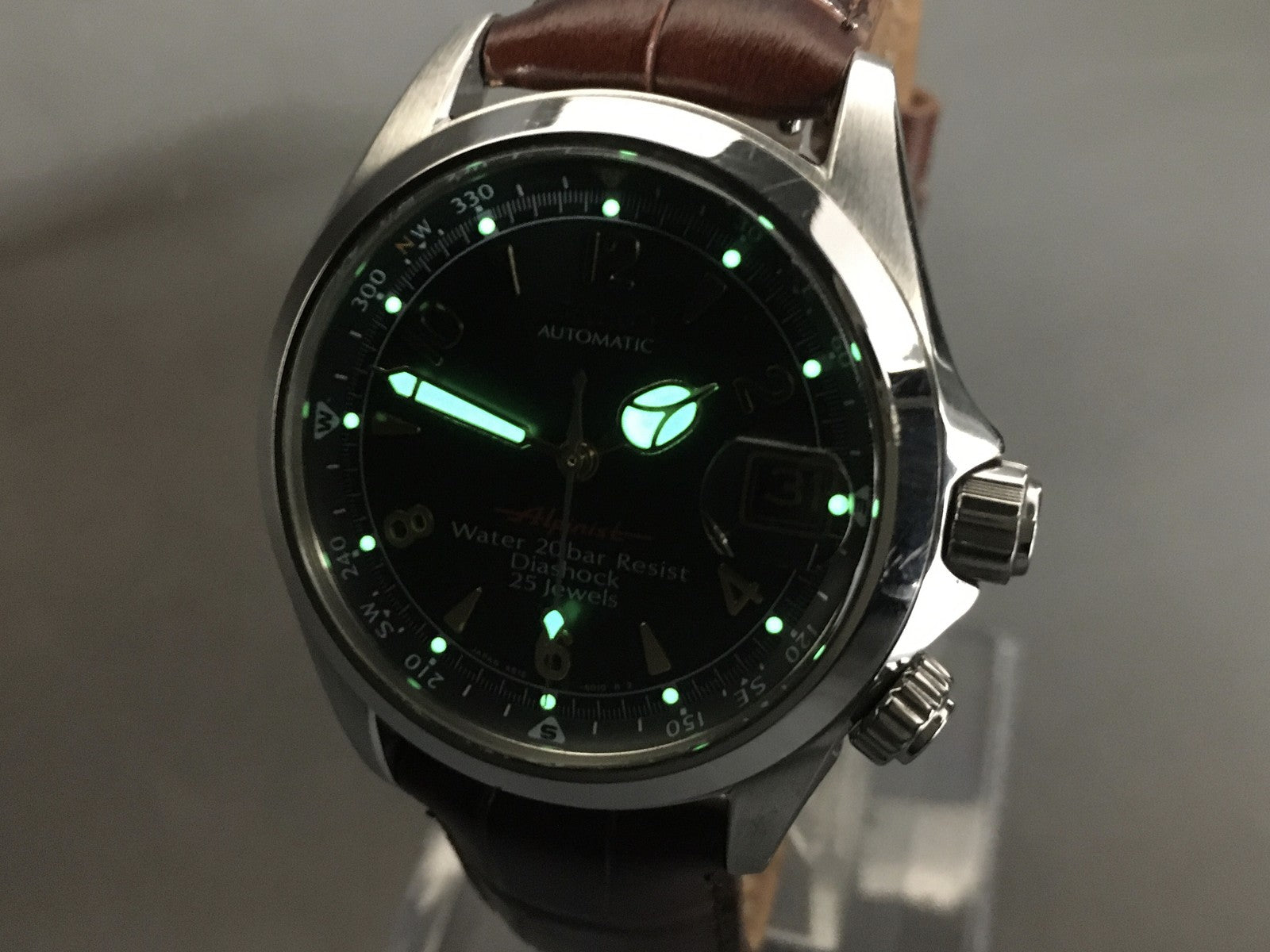 [Exc+5] SEIKO Alpinist 4S15-6000 SCVF009 Green Dial Automatic Men's Watch JAPAN