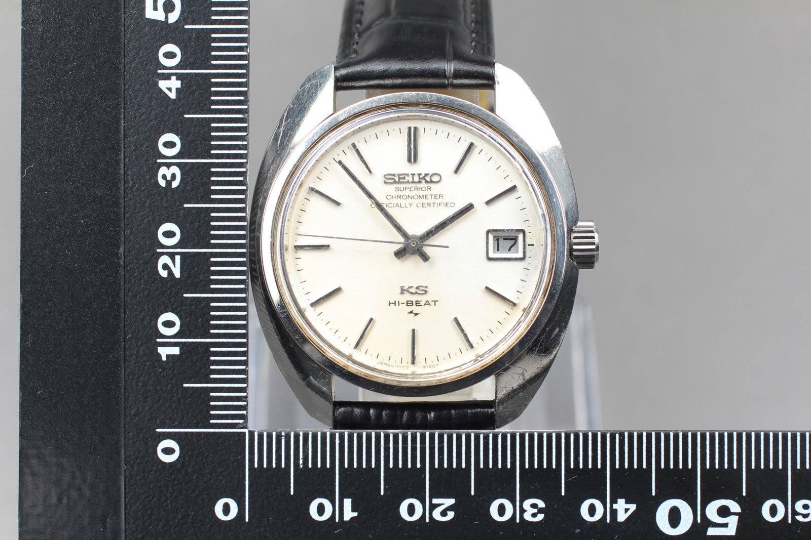 Vintage Exc+4 KING SEIKO HI-BEAT 4502-8010 Silver Hand-winding Men's Watch JAPAN