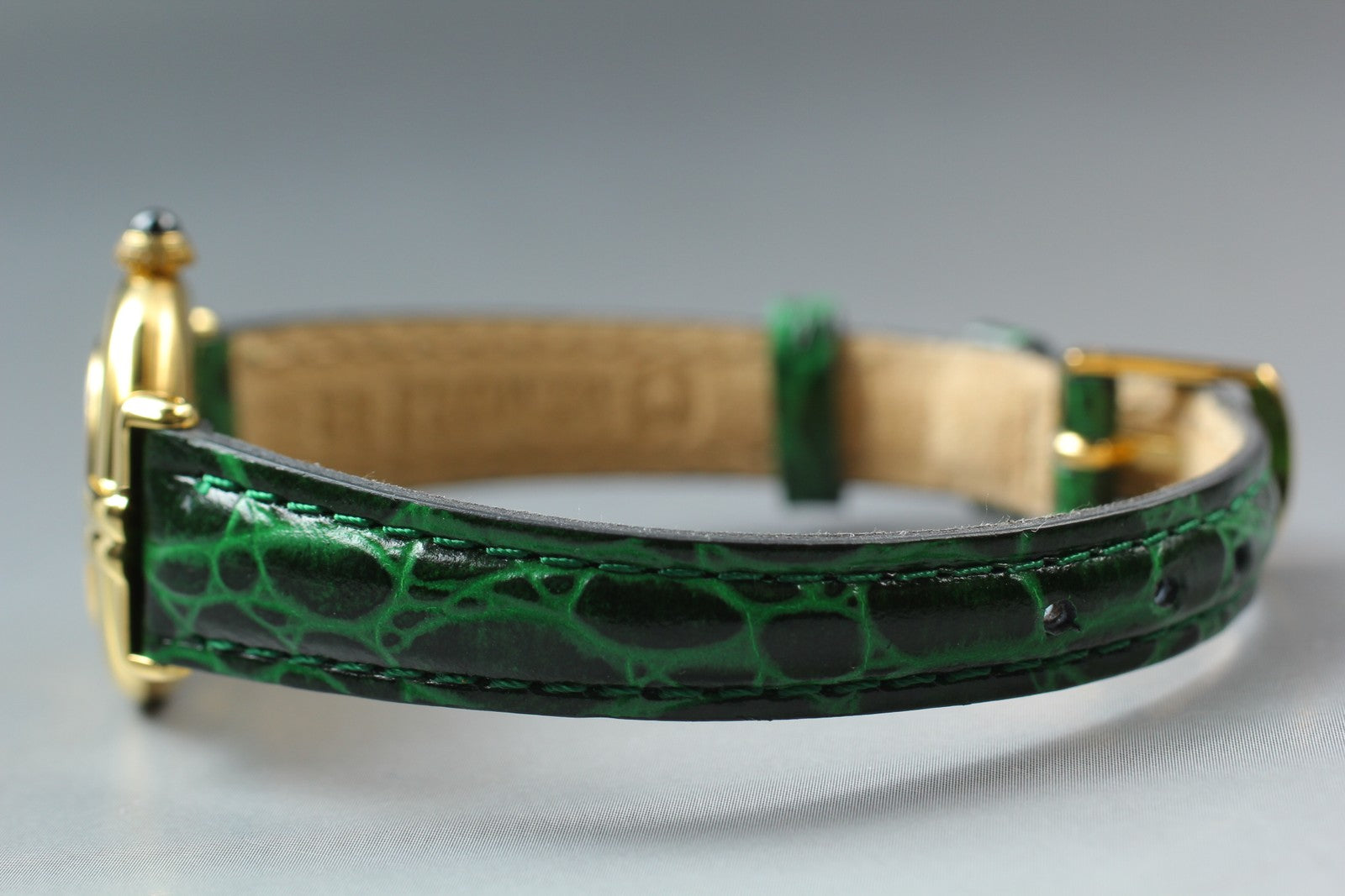 Vintage Cartier Must Colisee Vermeil 590002 Green Gold Women's Qz Watch [Box]