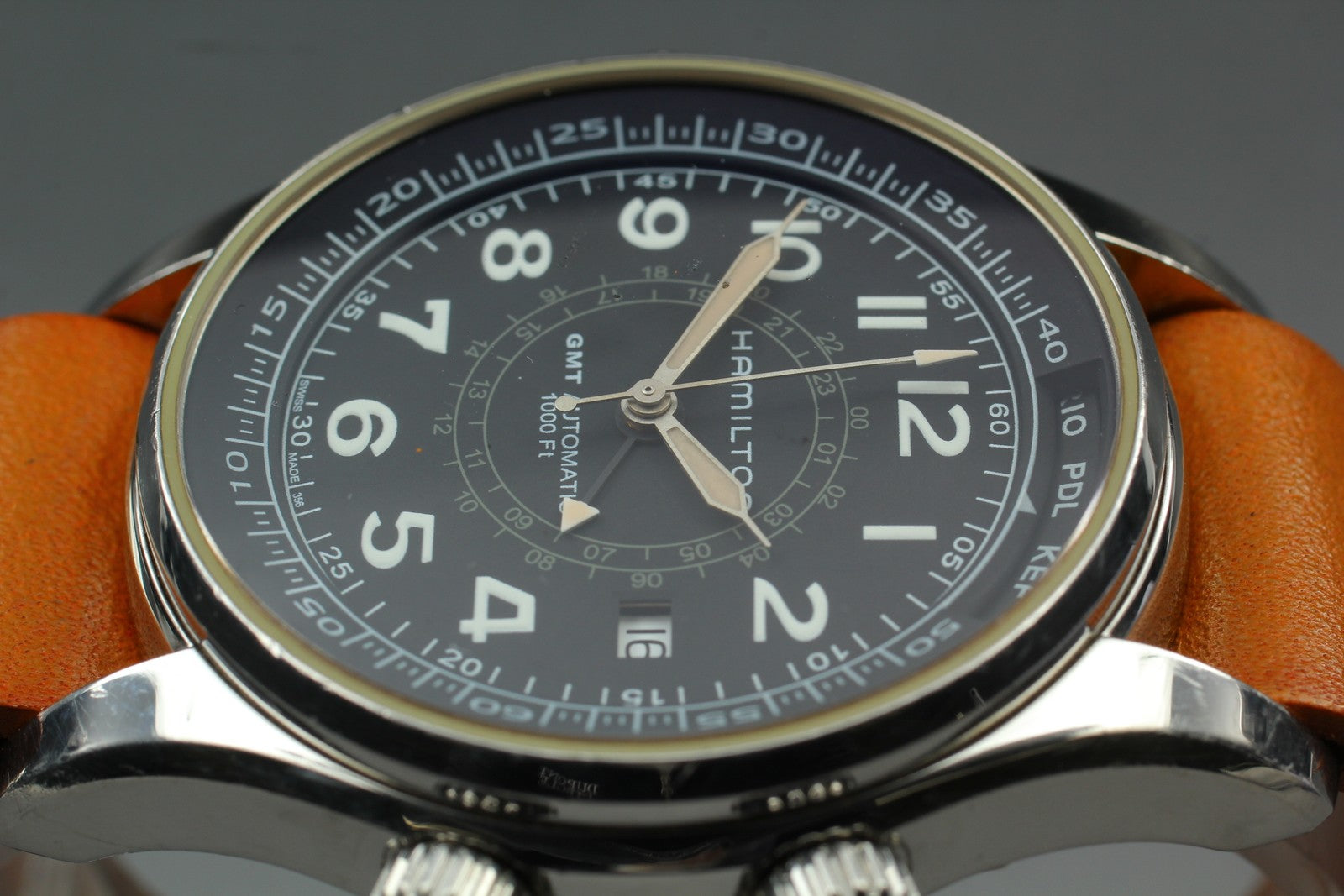 Hamilton Khaki UTC H775050 GMT Automatic Black Men's Watch 43mm JAPAN Box