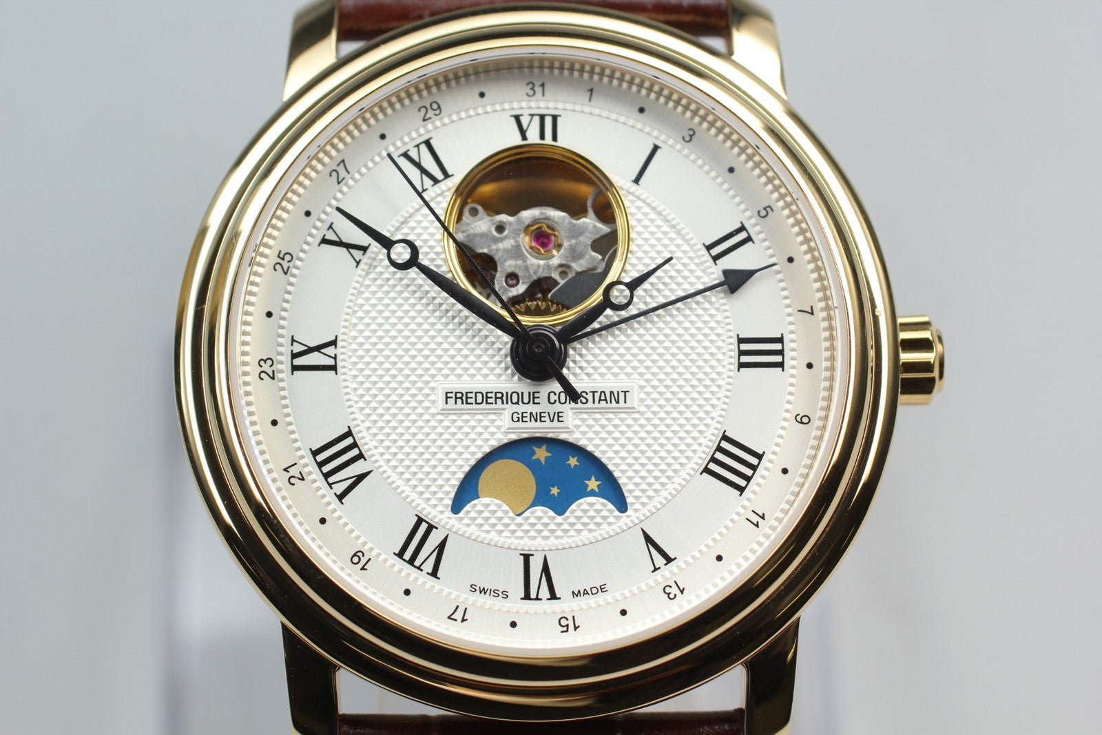 [Near MINT- Box] Frederique Constant FC-330/335X4P4/5/6 Moon Phase AT Mens Watch