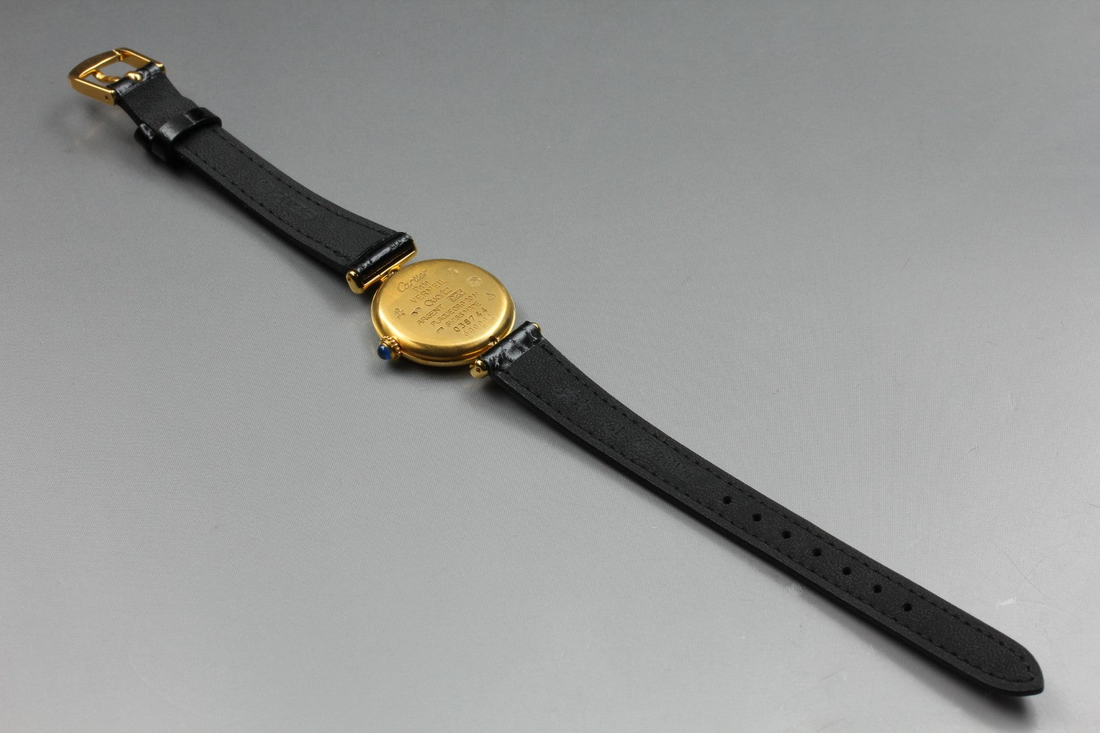 Vintage Cartier Must Colisee Vermeil 590002 Black Gold Women's Quartz Watch