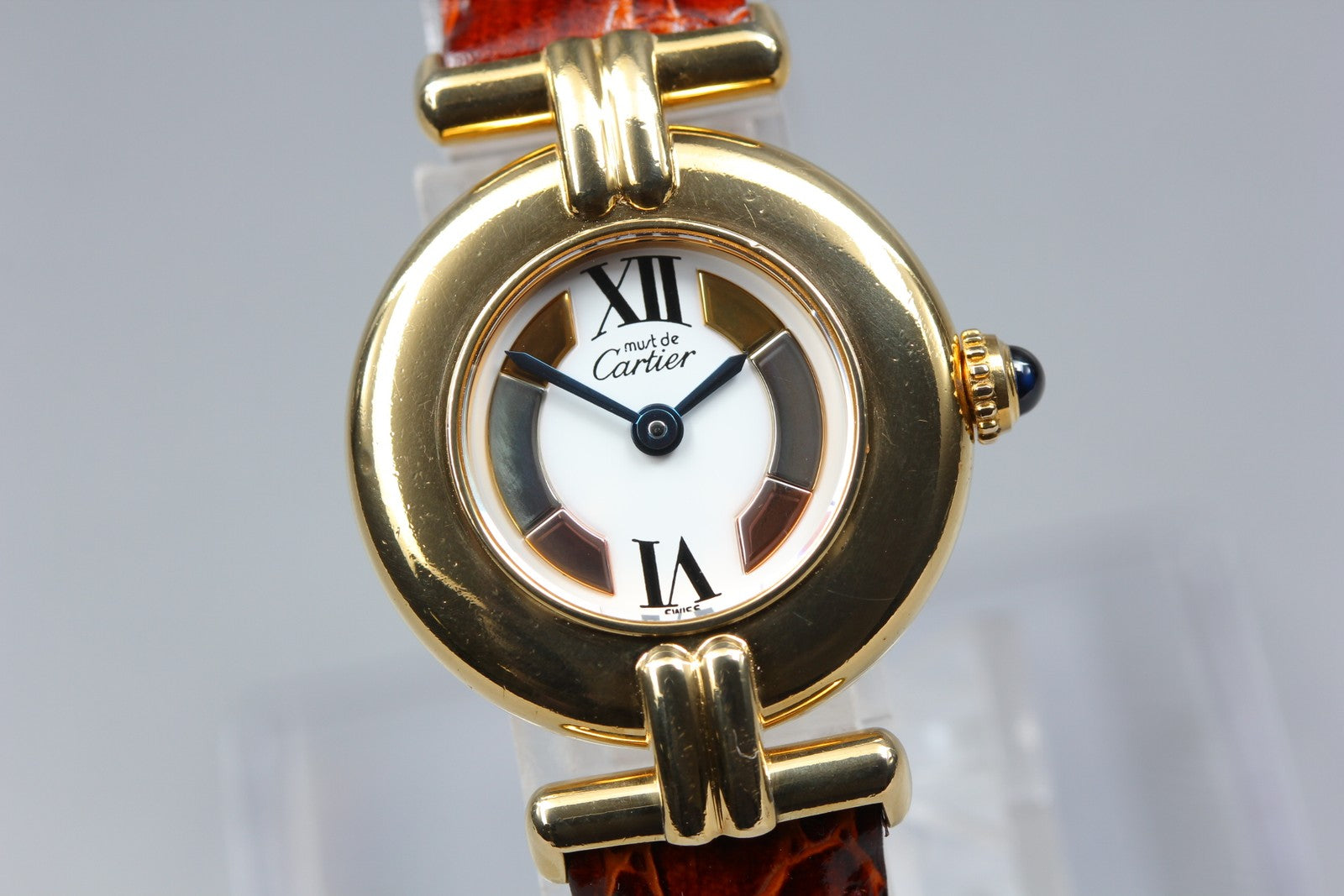 Cartier Must Colisee Vermeil 590002 Brown Gold Women's Quartz Watch Vintage