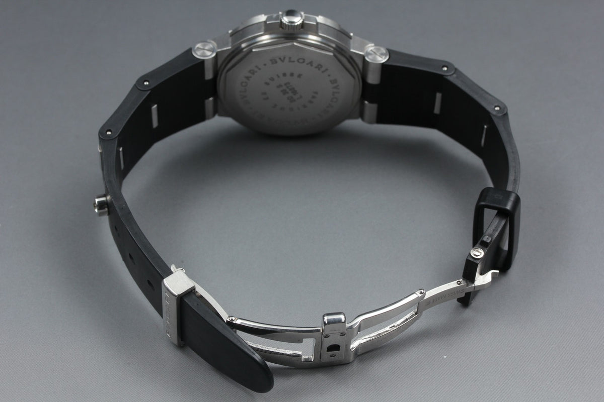 BVLGARI Diagono Scuba SD38S Black Dial Rubber 38mm Automatic Men's Watch [Box]