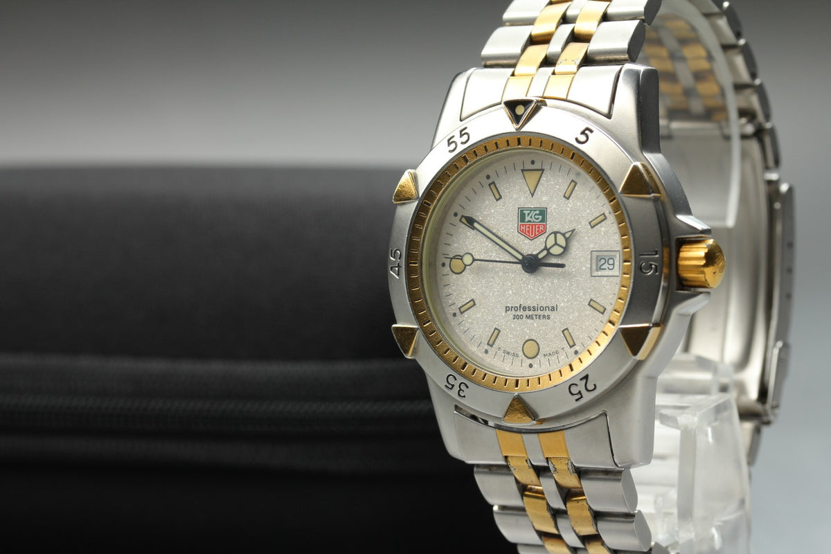 TAG Heuer Professional 955.713G Quartz Ivory Dial Date Men's Watch 36mm JAPAN