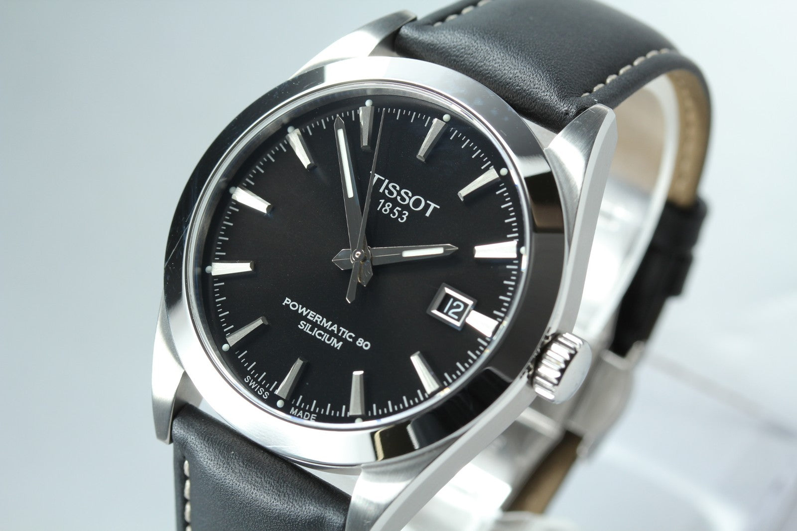 TISSOT Gentleman T127407A Automatic Date Black Dial Men's Watch 40mm JAPAN Box