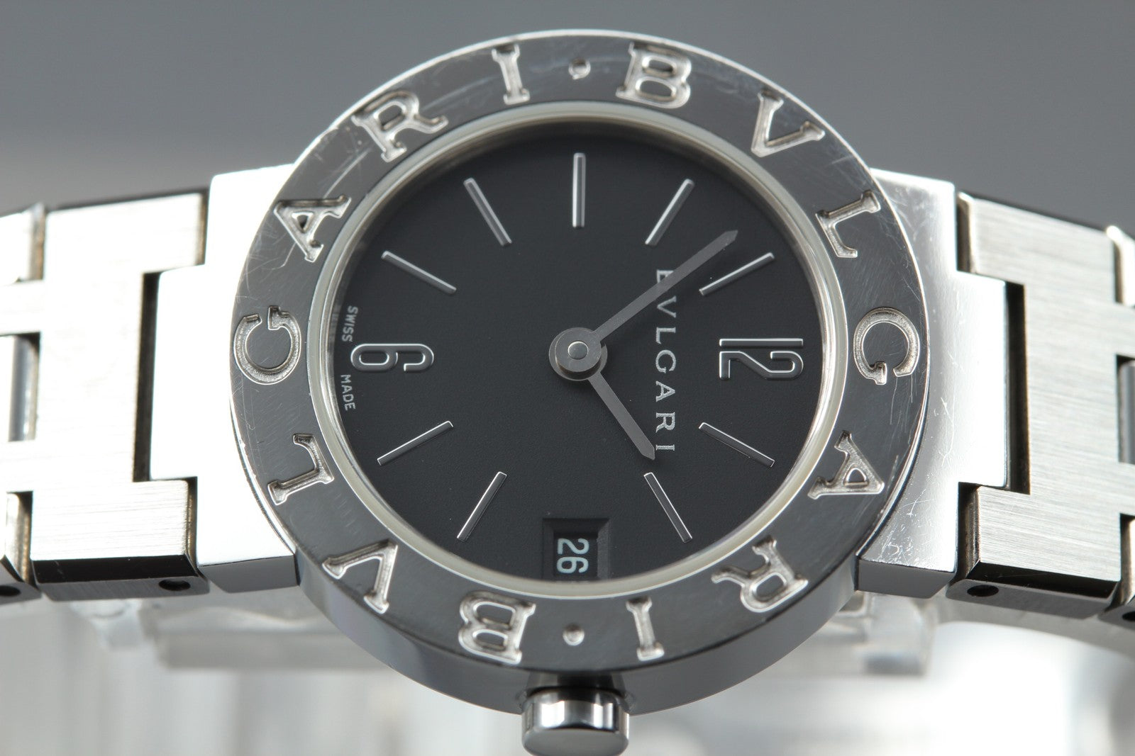 BVLGARI BVLGARIBVLGARI BB23SS Black Dial Quartz Women's Date Watch 22mm JAPAN