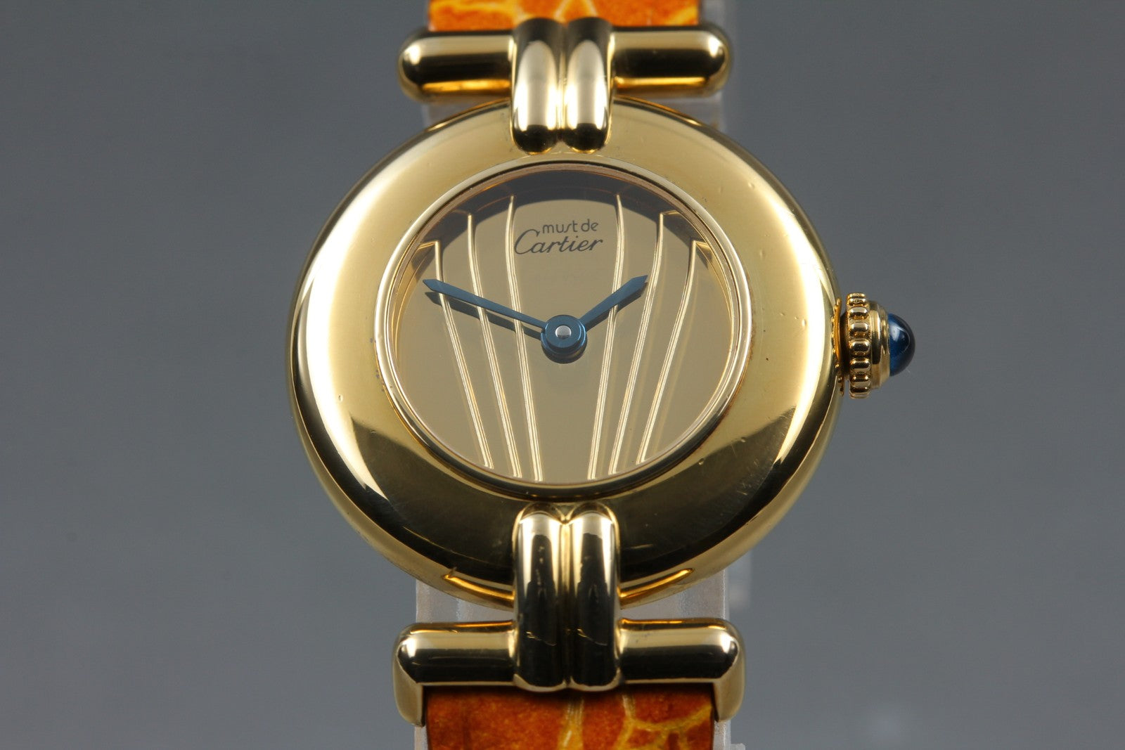 Vintage [Near MINT-] Cartier Must Colisee Vermeil 590002 Gold Women's Qz Watch