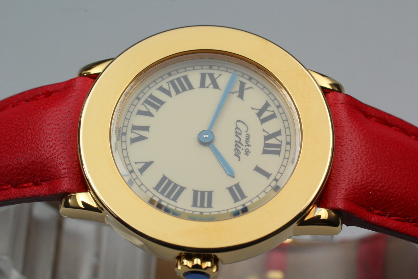 Vintage Cartier Must Ronde de Cartier 1801 Red 27mm Women's Quartz Watch [Box]