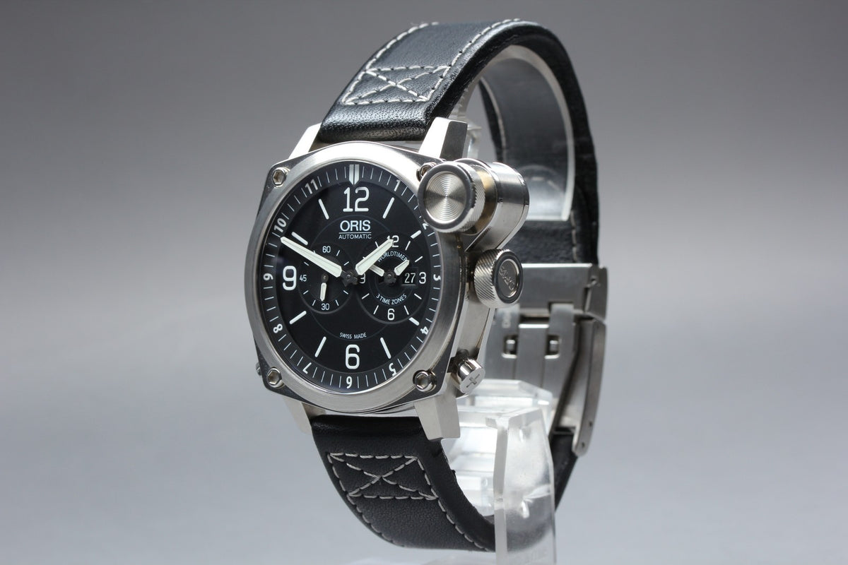 ORIS BC4 Flight Timer 7615 Automatic Black Dial Men's Watch 43mm JAPAN