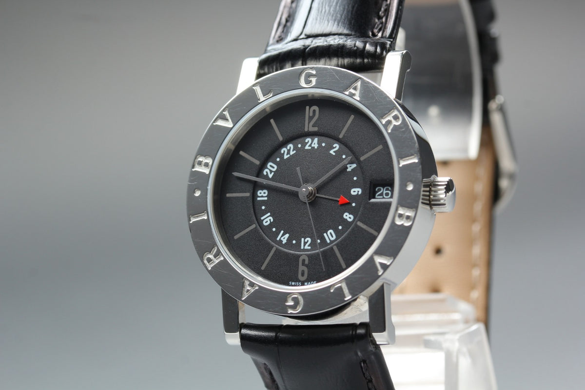 BVLGARI BVLGARIBVLGARI BB33SL GMT Black Automatic Men's Watch 33mm JAPAN Box