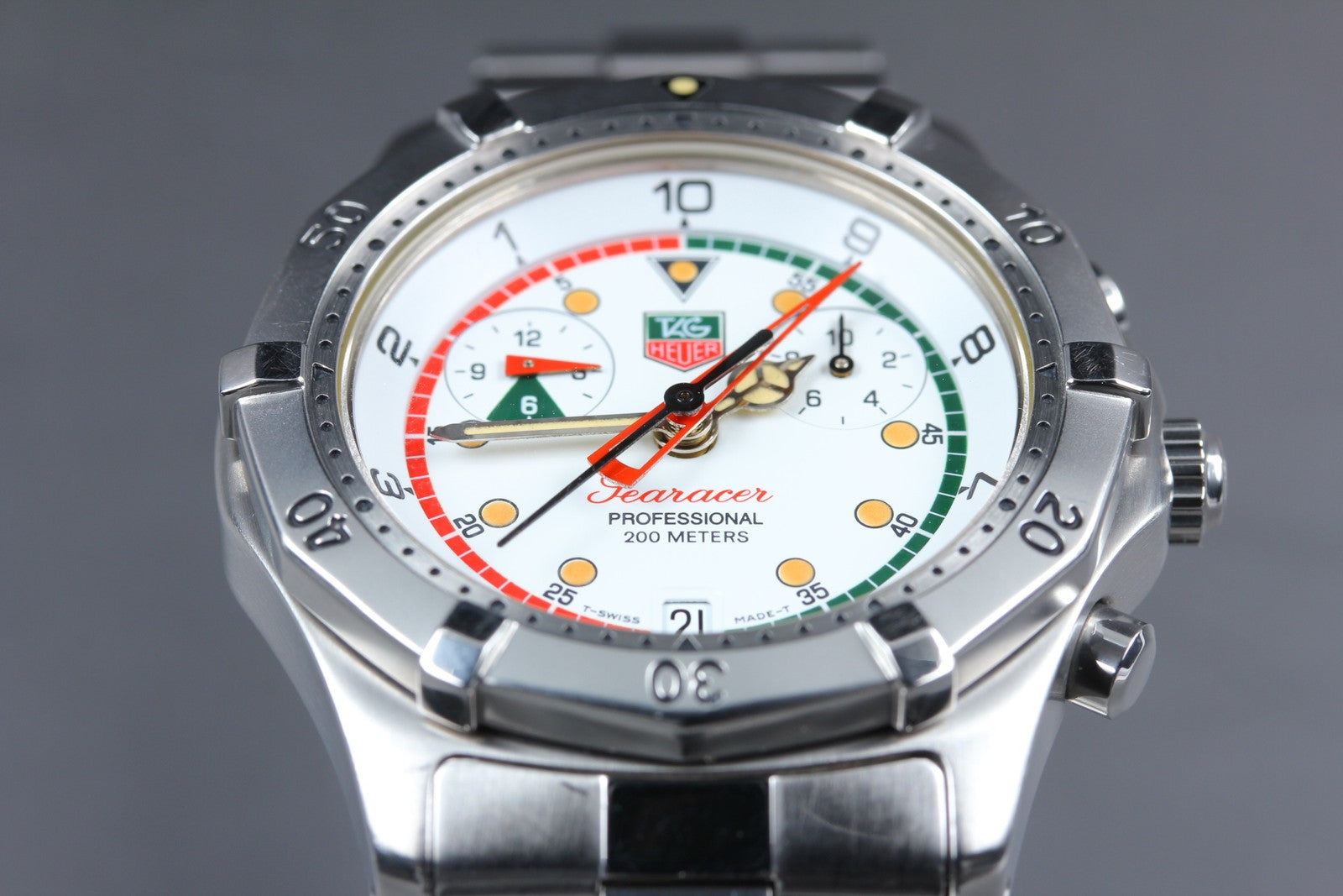 Exc+5*Box TAG HEUER Regatta CK111R White Dial Quartz Men's Watch 39mm From JAPAN