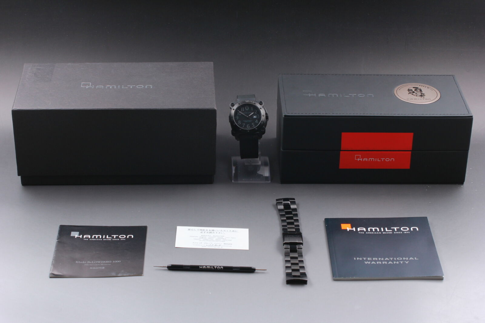 [Exc+5 Box] HAMILTON Khaki Below Zero H785850 Black Automatic Men's Watch JAPAN