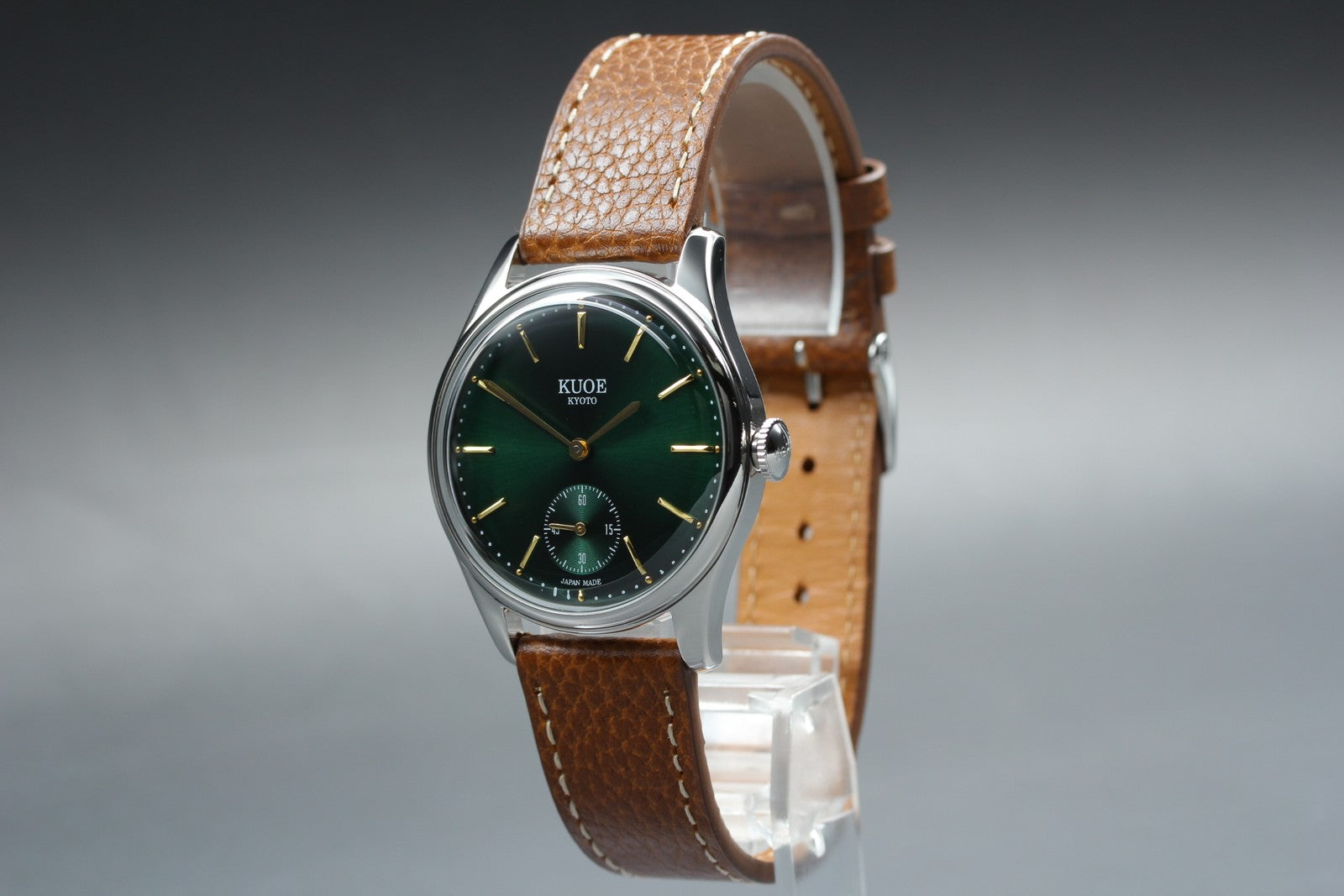 KUOE KYOTO OLD SMITH 90-001 34mm Green Dial Brown Quartz Men's Watch [Box]
