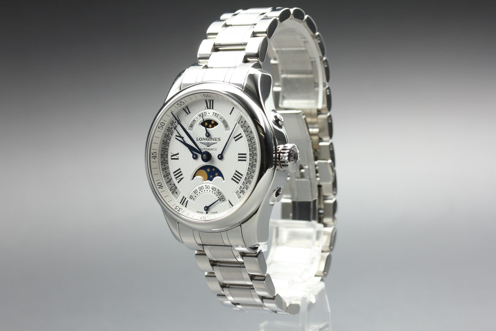 Polished Longines Master Collection Retrograde Moonphase L2.738.4 AT Men's Watch