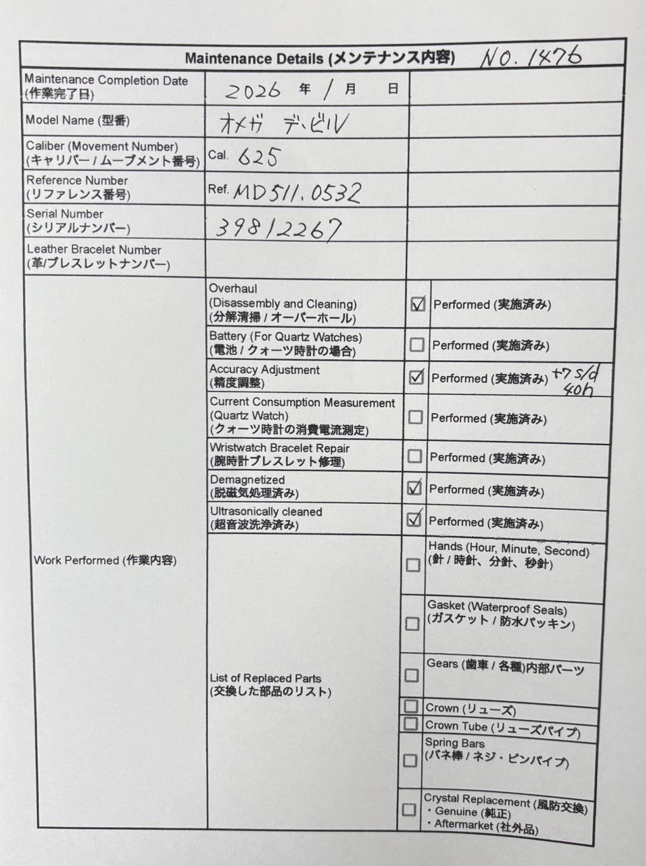 Overhauled[Exc+5] OMEGA De Ville Cal.625 511.0532 24mm Gold Manual Women's Watch
