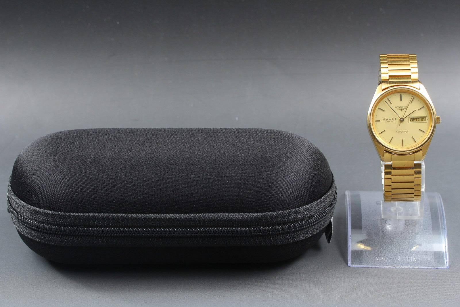 LONGINES Admiral 5 Star L7.634.2 Automatic Gold Day/Date Men's Watch 33mm JAPAN