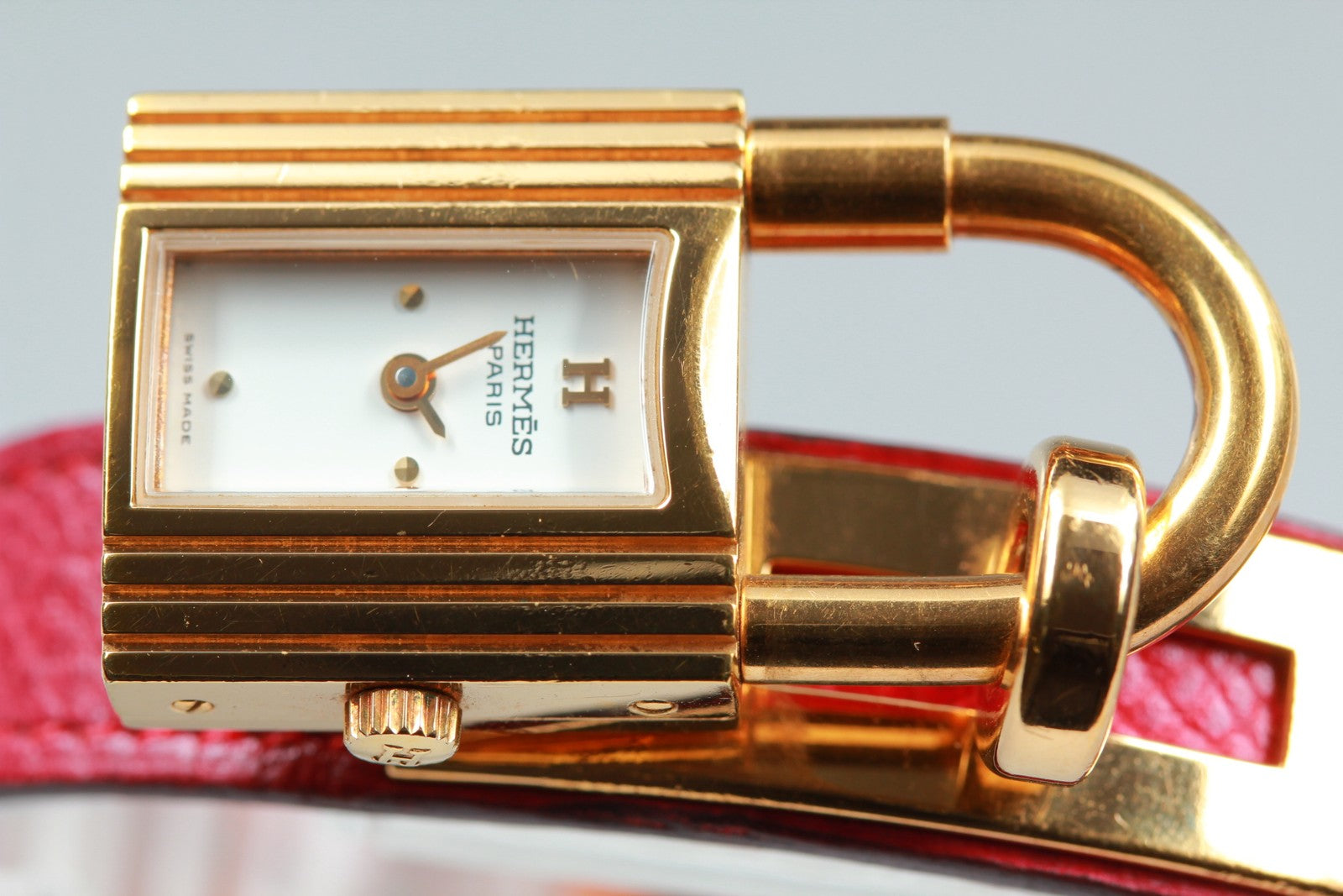 New Batt[Exc+5]Box HERMES Kelly White Dial Quartz Women's Watch 20mm From JAPAN