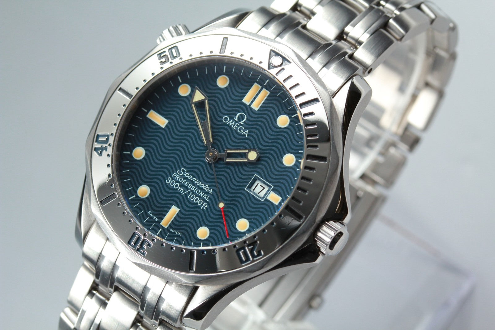 [Near MINT- Box] OMEGA Seamaster 300M 2542.80 Blue Dial 41mm Quartz Men's Watch