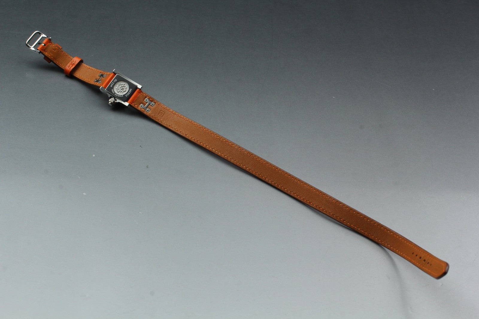 [Exc+5] HERMES Medor ME2.110 Silver Orange 17mm Woman's Watch Quartz From JAPAN