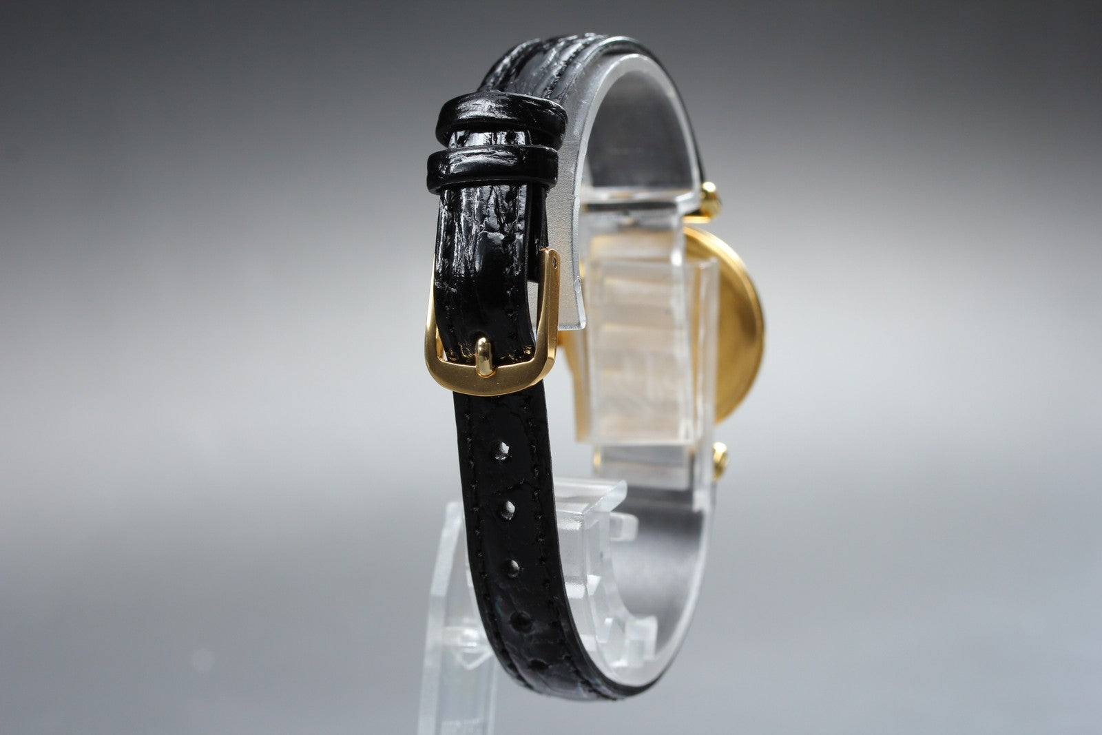 Vintage Cartier Must Colisee Vermeil 590002 Black Women's Quartz Watch [w/Box]