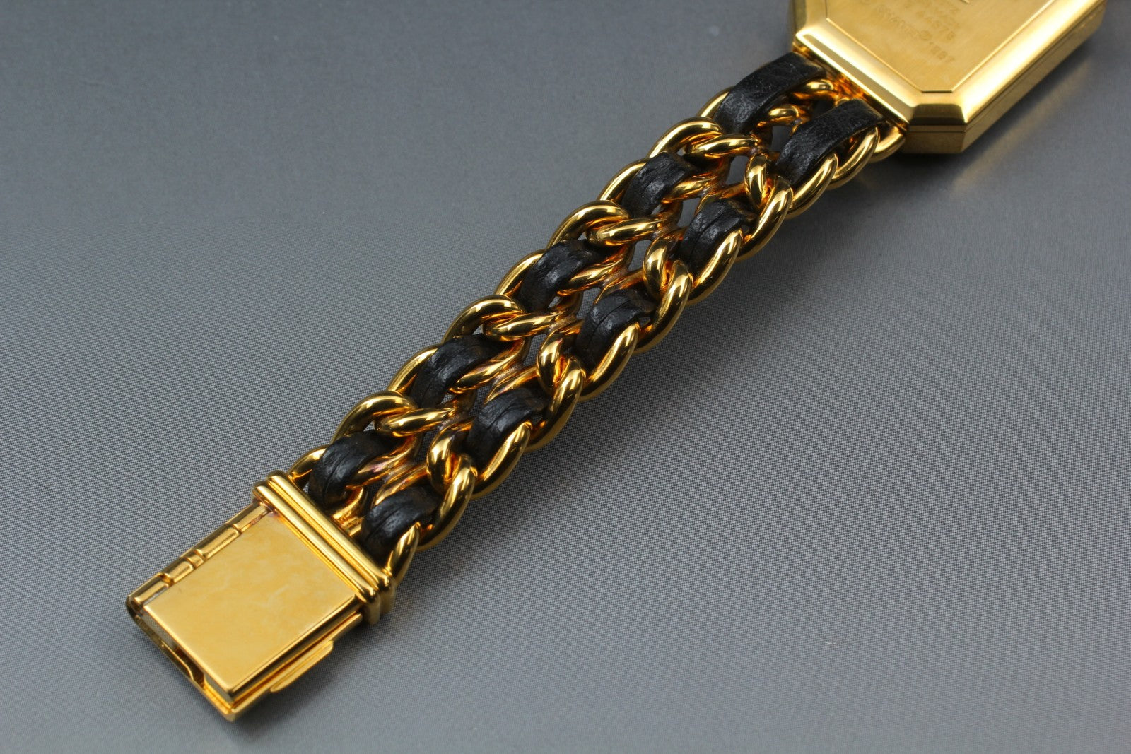 [Exc+5 Box] CHANEL Premiere L Size Black Dial 20mm Gold Quartz Women’s Watch