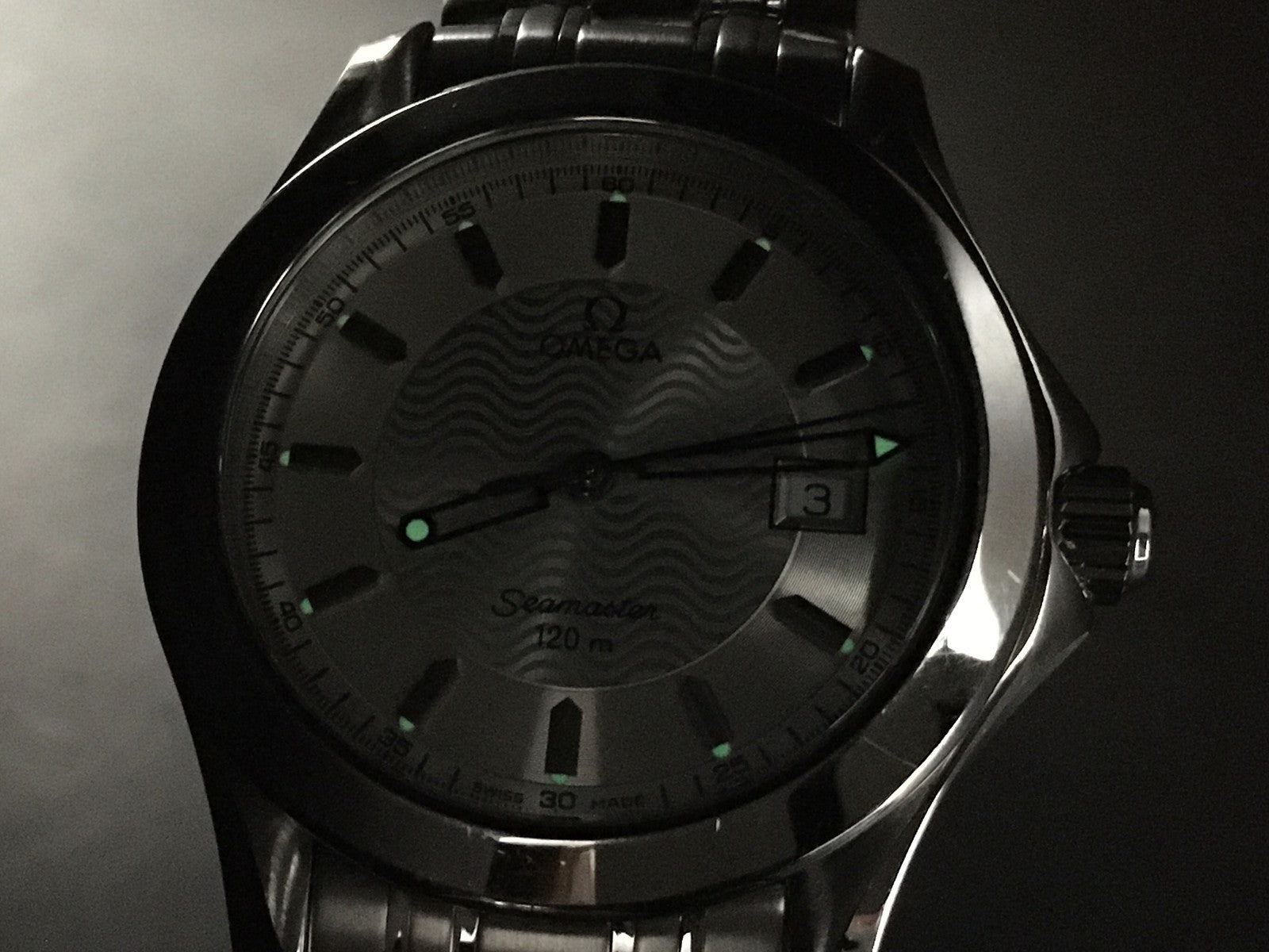 [Exc+5] Omega Seamaster 120M 2511.31 Cal.1538 Silver Date Quartz 36mm Mens Watch
