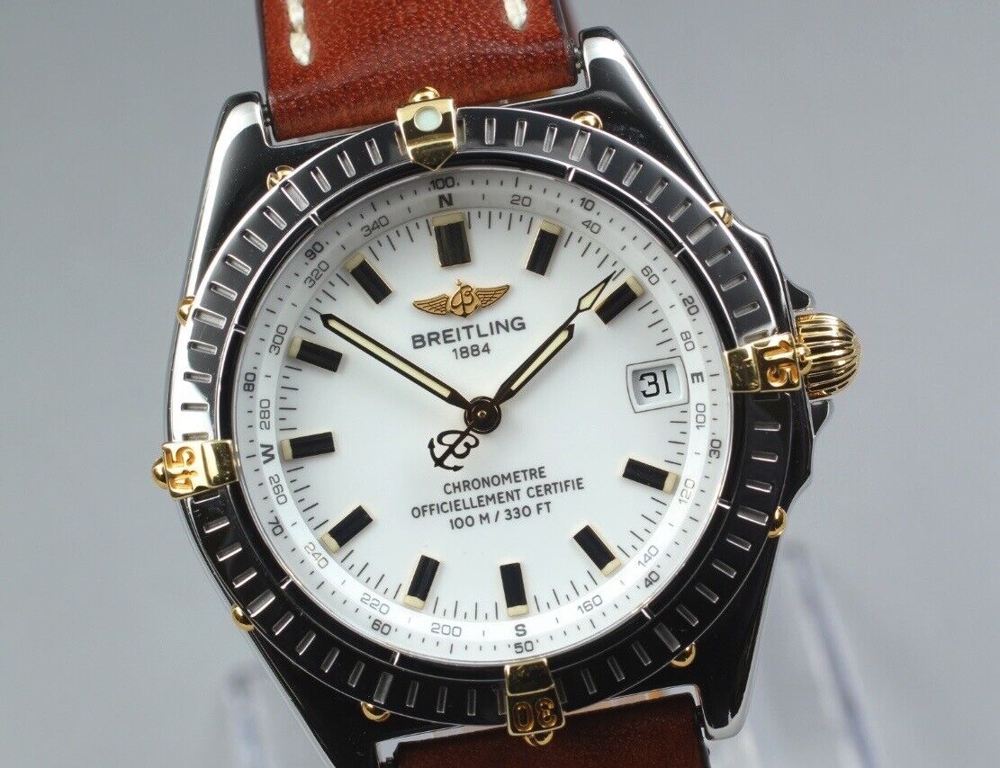 [Near MINT] BREITLING Windrider B10350 White Dial Automatic Men's Watch JAPAN