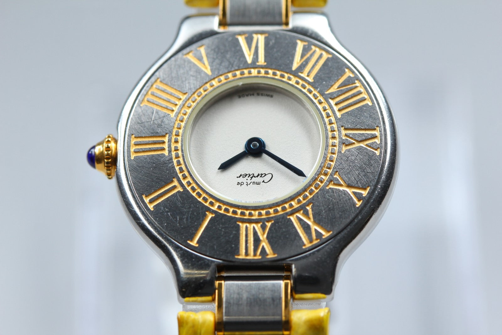 Overhauled[Exc+5] Cartier Must de Cartier 21 27mm Yellow Silver Women's Qz Watch