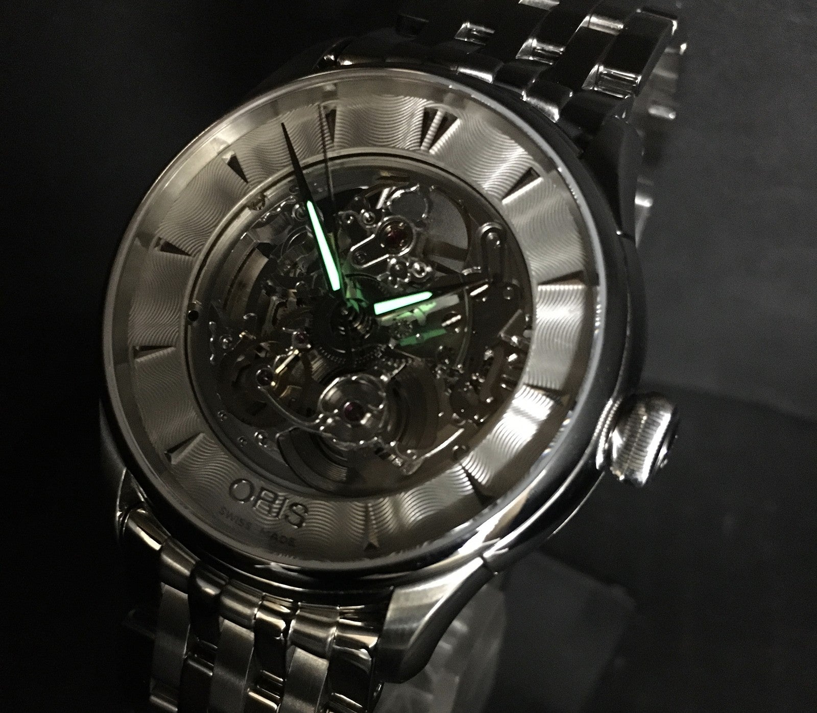 [N MINT]Box ORIS Artelier 7591-01 skeleton Dial Automatic Men's Watch 40mm JAPAN