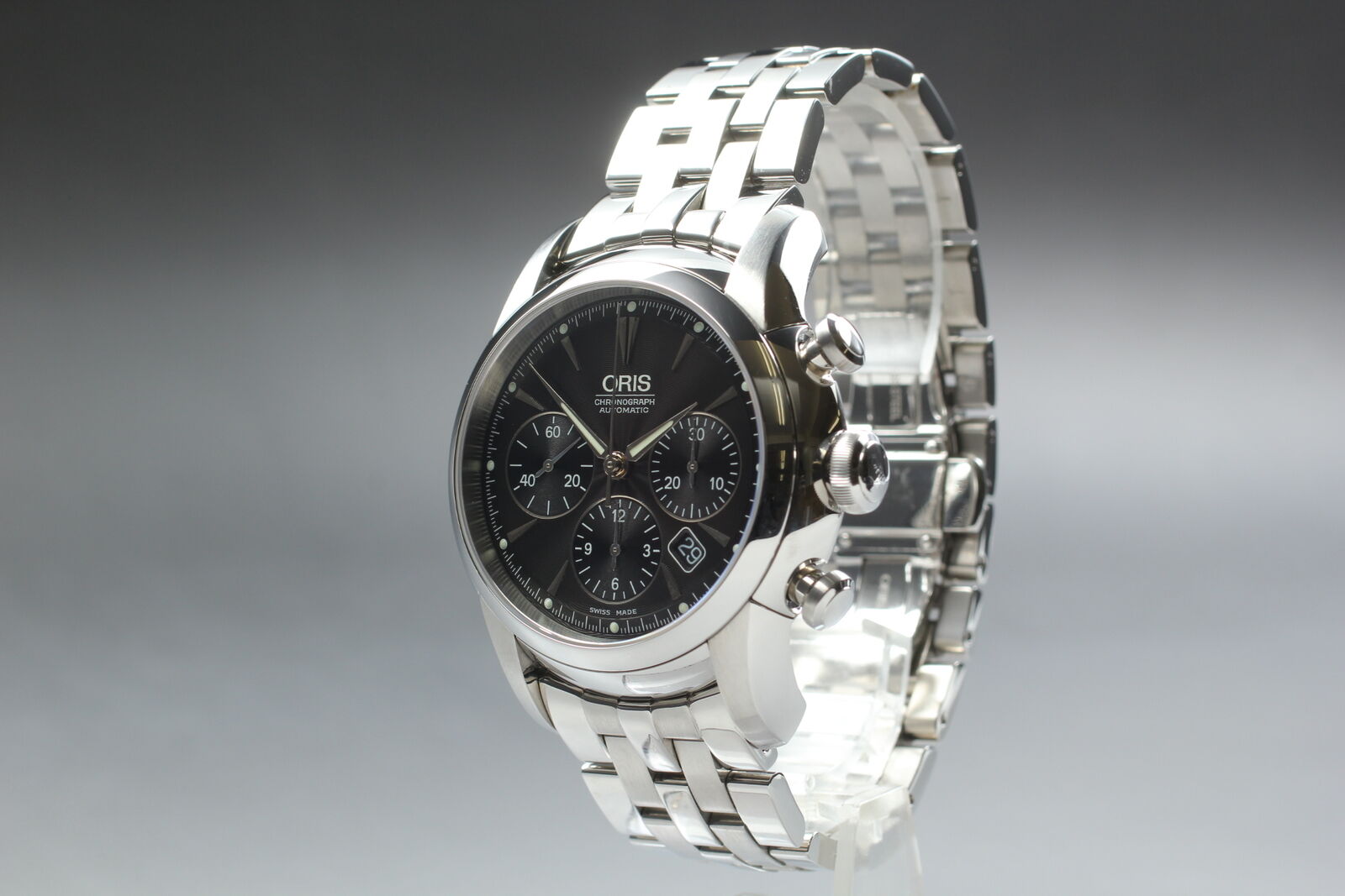 [Near MINT-] ORIS Artelier Chronograph 7547A Automatic Men's Watch From JAPAN