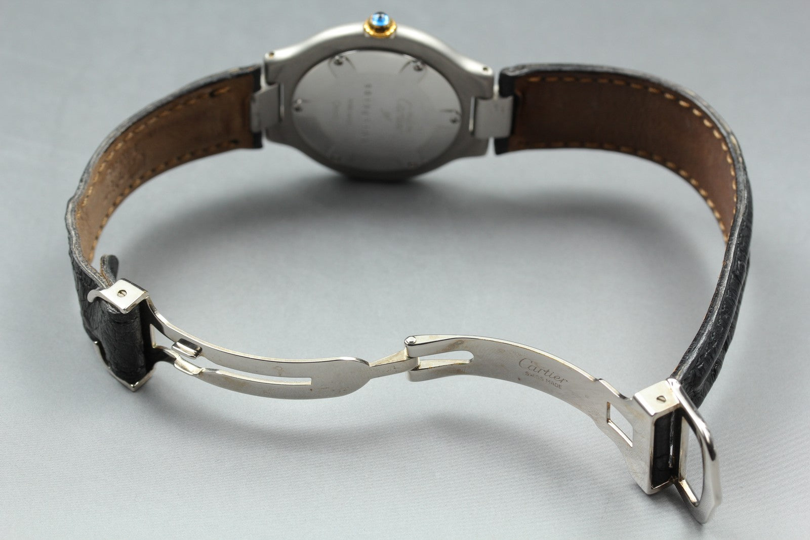 Vintage [w/Box] Cartier Must de Cartier 21 30mm Silver Black Unisex Quartz Watch