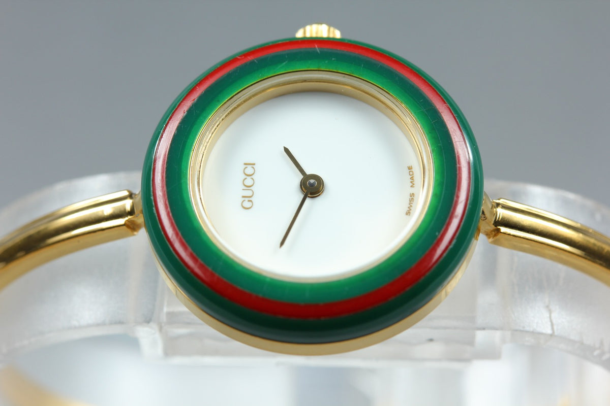 New Batt GUCCI Change Bezel 11/12.2 12Color Women's Quartz Watch 25mm From JAPAN