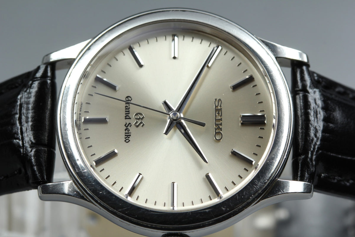 New Batt SEIKO Grand Seiko 8J55-0A10 Quartz Champagne Men's Watch 34mm JAPAN