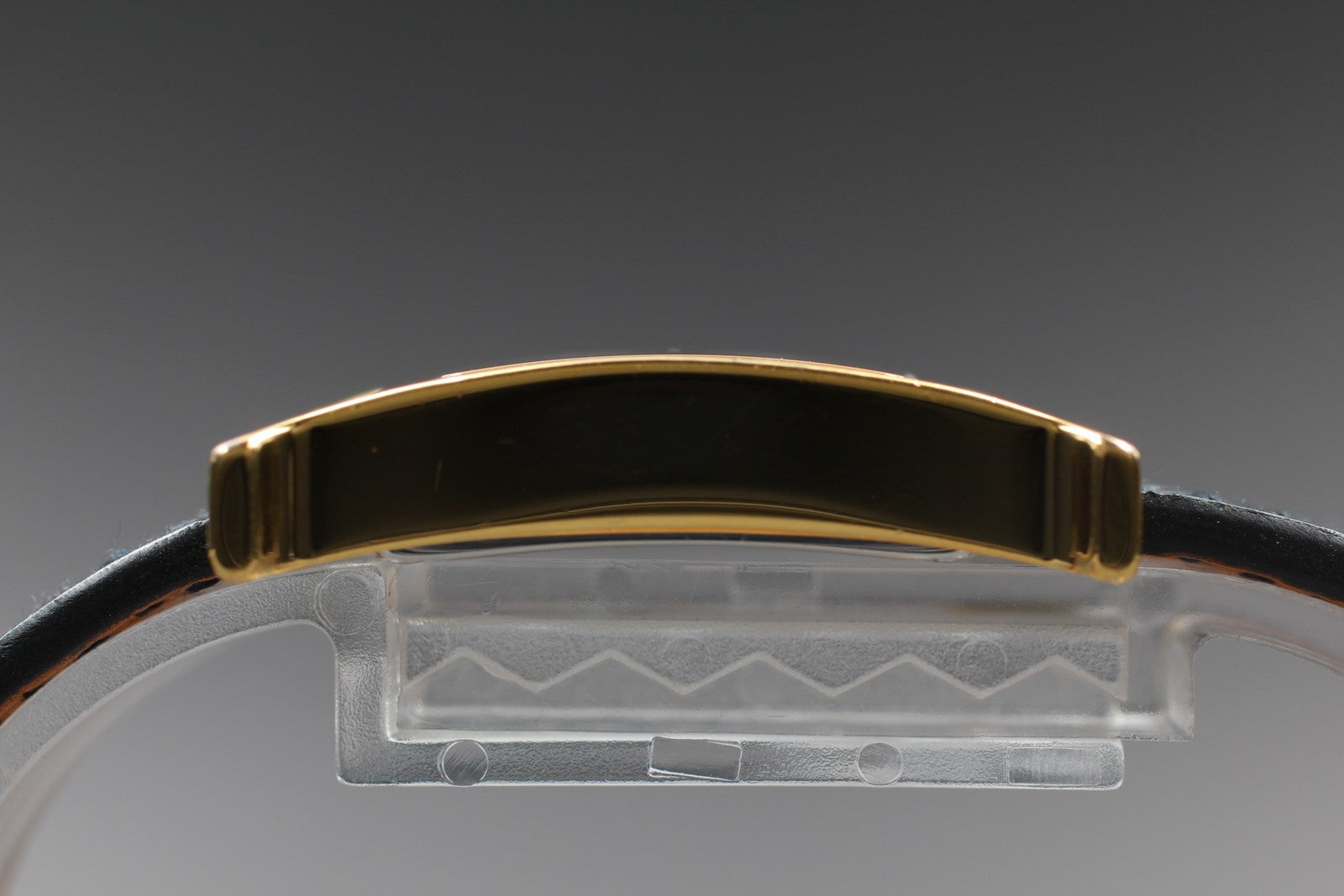 [Exc+5] HERMES H Watch HH1.201 Gold Black "N" 21mm Woman's Watch Quartz JAPAN