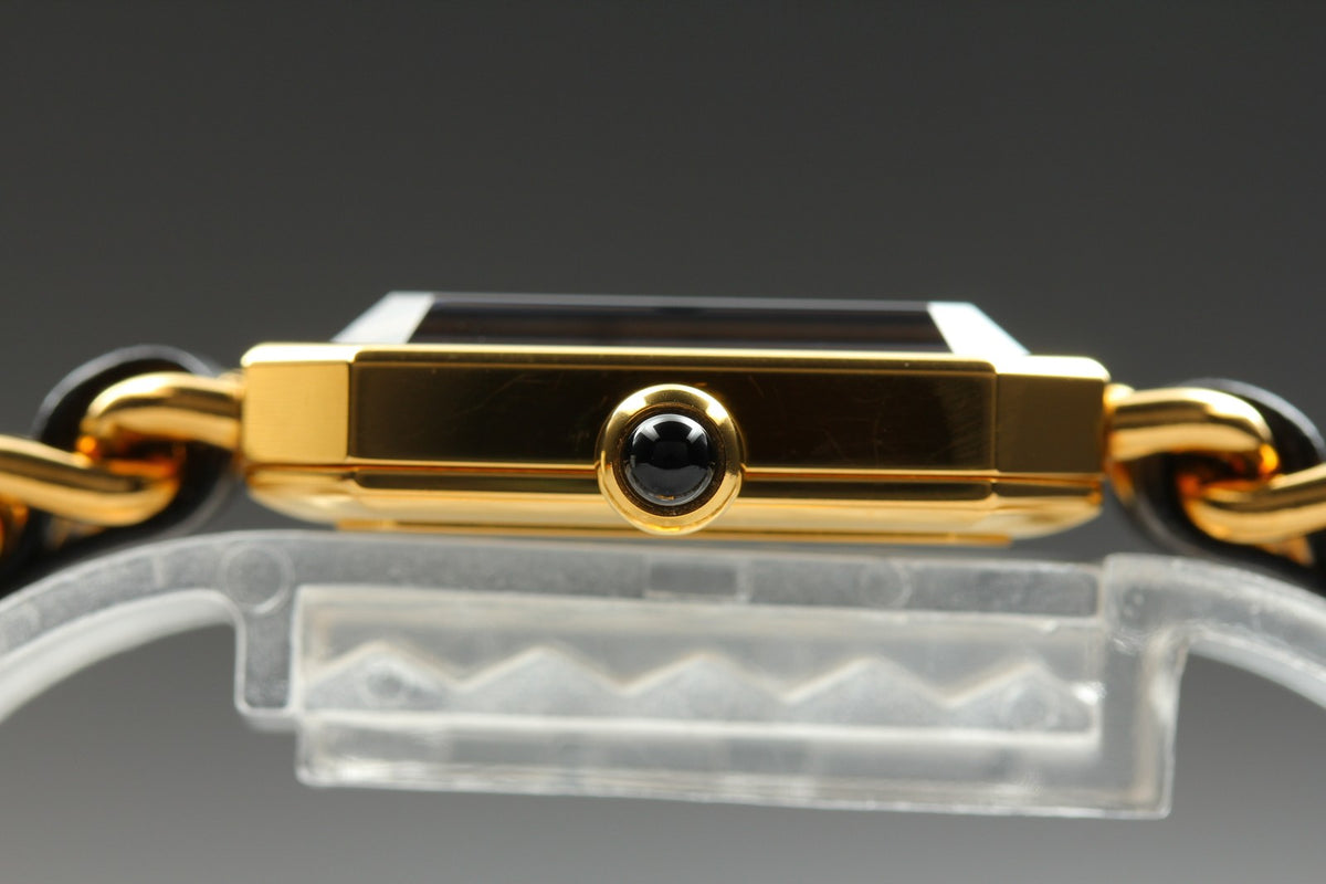 CHANEL Premiere L Size Black Dial Gold 20mm Quartz Women's Watch Vintage [Box]